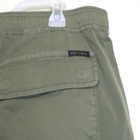 SANCTUARY Green Utility Standard Surplus Elastic Waist Cotton Cargo Pant Size XL - Picture 11 of 15